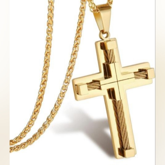 Other - Men's Necklace, 316L Stainless Steel Christian Cross, Sturdy Necklace